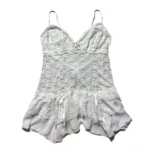 In Bloom White Cream Lace Chiffon Babydoll Slip L Bridal Festival